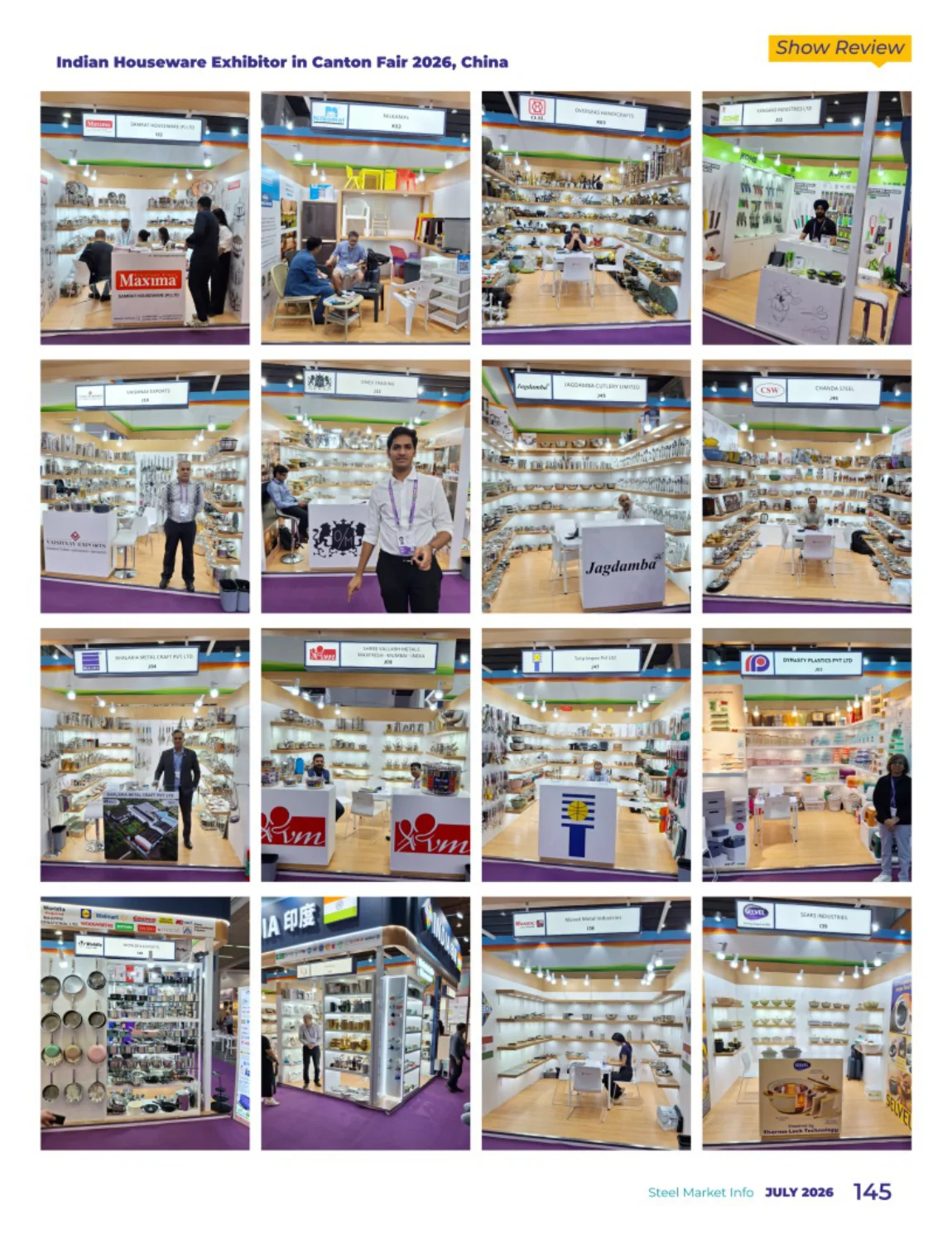 Indian exhibitor photographs in the July magazine